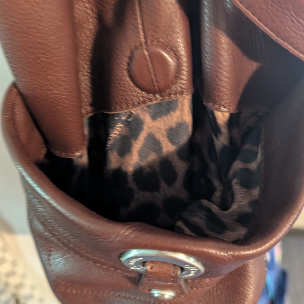 B. Makowsky Rich Brown Leather Bag - Picture 5 of 7